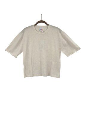 CRUSH White Short Sleeve Sweater Size 0 Silk Cotton Cashmere